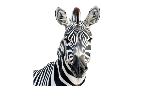 Striking close up of a zebra in natural light png