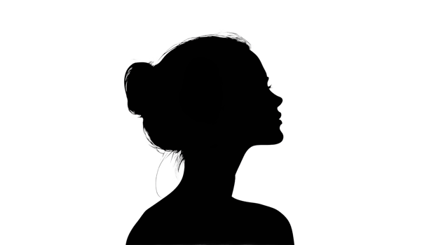 Elegant woman silhouette on light bg png