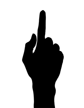 2d black silhouette of a person pointing forward, direction gesture, leadership concept, indicating action, communication through body language, giving instructions, on isolated background png