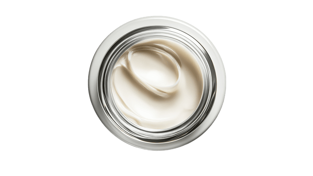 Cream inside elegant container with smooth texture png