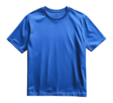 Bright blue short sleeve t shirt on display png