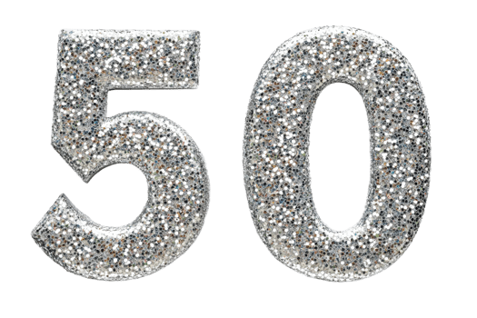 Sparkling silver numbers for a special celebration png