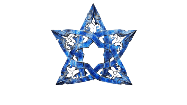 Intricate blue decorative star png