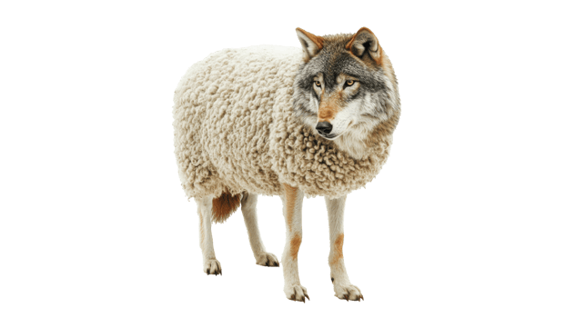 Unique creature resembling a sheep and wolf hybrid png