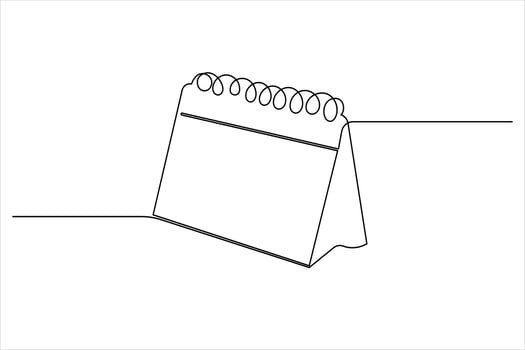 Clean Table Calendar Icon in One Line Illustration vector