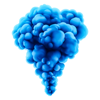 Vibrant Blue Smoke Cloud with Soft Edges and Dynamic Movement png