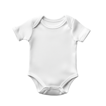 White baby onesie isolated on transparent background, png