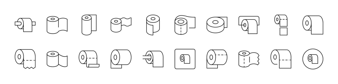 Sanitary Line Icon Collection. Toilet Outline Signs for Graphic and Web Design, Apps, Adverts, Various Cards vector