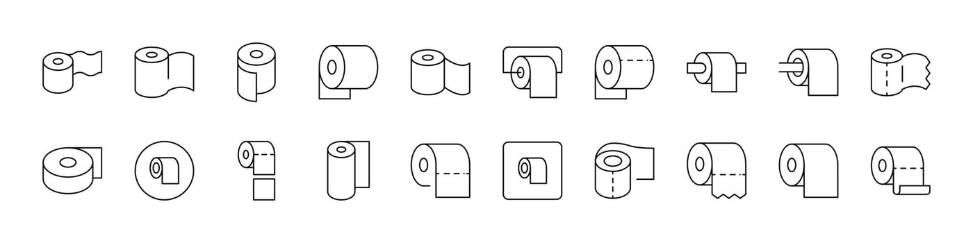 Sanitary Line Icon Set. Toilet Outline Signs for Graphic and Web Design, Apps, Adverts, Various Cards vector