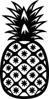 Pineapple black tropical fruit. vector