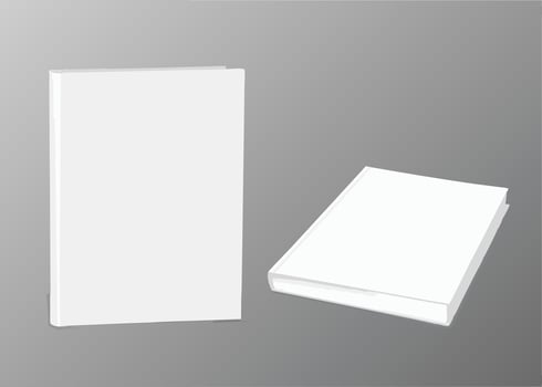 3d Books mockup template in realistic style. Vertical book, catalog or magazine mock up vector