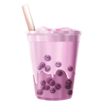 Pink Bubble Tea Illustration png