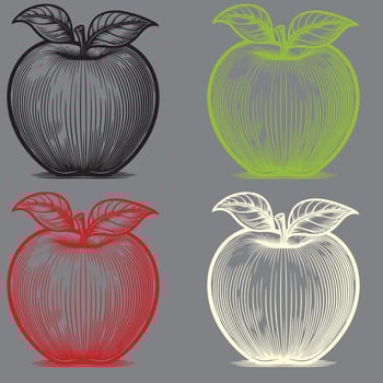 Beautifully crafted apple clipart in EPS format, ideal for digital and print use. Great for advertisements, menus, and educational content. vector