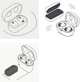 Portable Earbud Charging Case vector