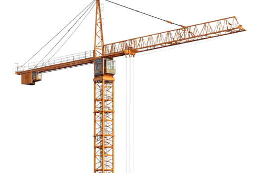 Construction crane stands tall at building site png