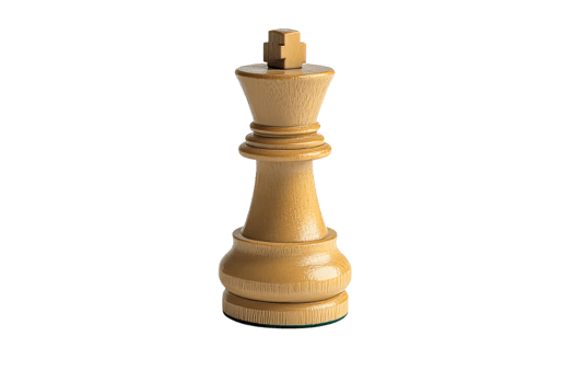 Wooden king chess piece on a simple background png