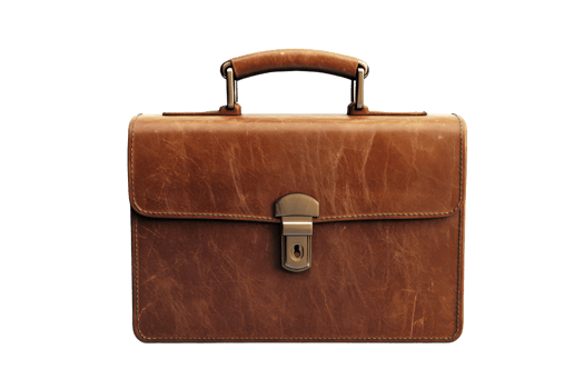 Leather briefcase on white background png
