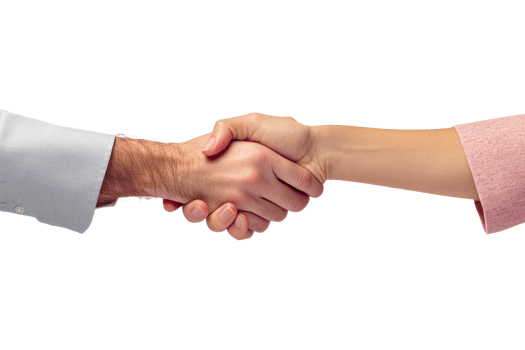 Hands meet in a firm handshake during a greeting png