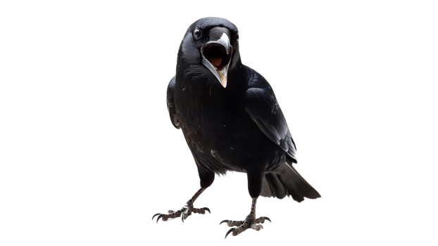 Crow vocalizing loudly in natural sunlight png