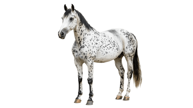 Majestic spotted horse in profile png