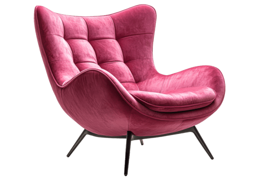 Chic pink chair for modern spaces png