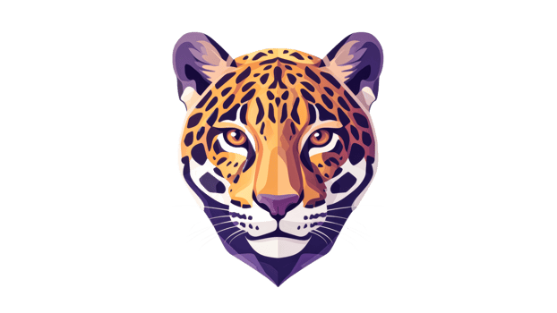 Leopard head illustration in vibrant colors png