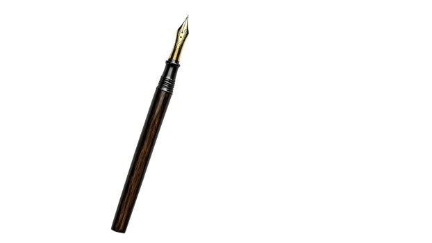 Classic fountain pen resting on white background png