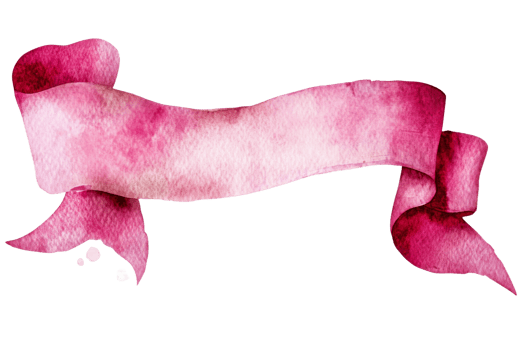 Watercolor pink ribbon on white background png