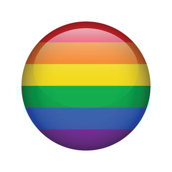 LGBTQ round icon flag illustration vector
