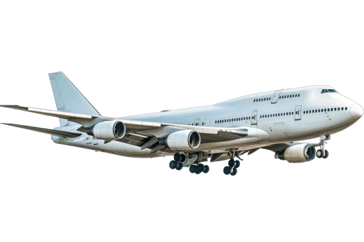 Big plane descends for airport landing png
