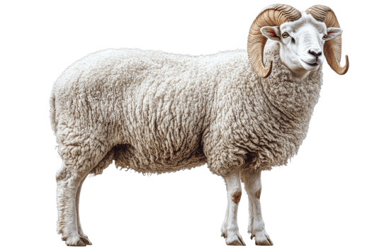 Majestic ram stands proudly in natural pose png