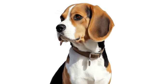 Beagle dog looking curiously with beautiful fur png