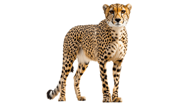 Cheetah standing proudly in natural pose png
