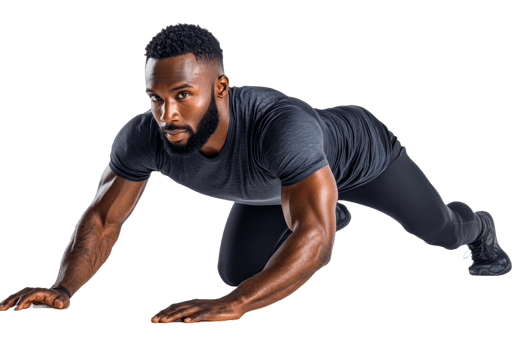 Strong athlete performing intense workout routine png