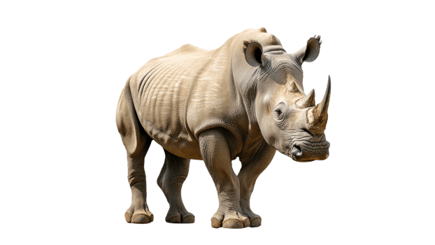 Majestic rhino in tranquil pose png