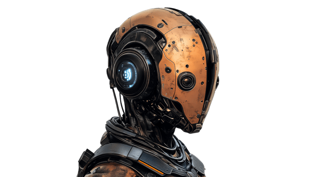 Metallic textures in a robot design png