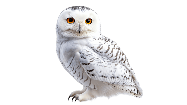 Snowy owl perched gracefully on a branch png