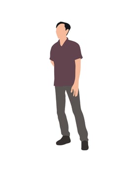 Flat art people and illustration, man standing in a casual pose vector