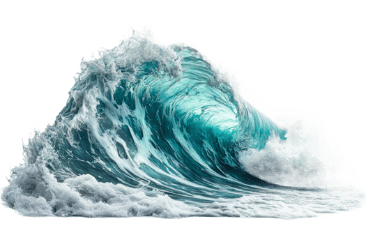 Majestic ocean wave captured in dynamic motion png
