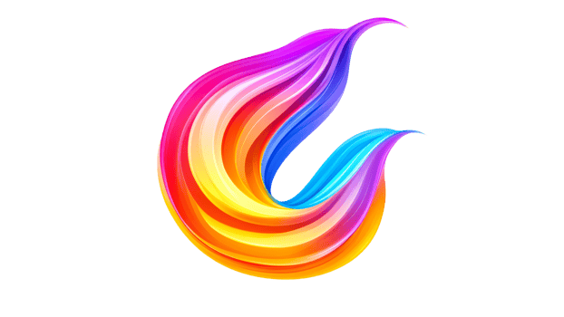 Vibrant abstract design with flowing shapes transparent png