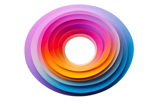 Vibrant concentric color circles png