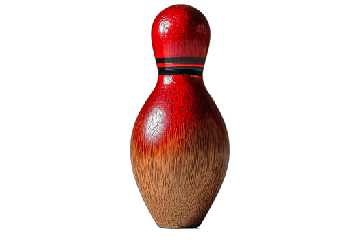 Bowling pin standing upright on a clean surface png