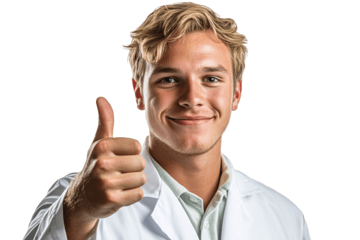 Young doctor sharing positive feedback png