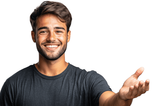 Friendly young man extending his hand in greeting png