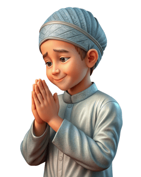 Innocent Muslim boy seeking mercy in prayer png