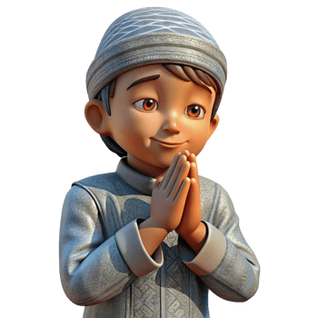 Small Muslim child praying in devotion png