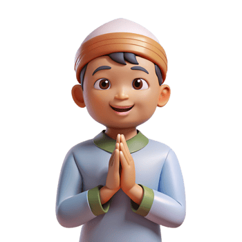 Muslim boy expressing faith through prayer with raised hands png