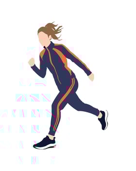 Flat art people and illustration, running woman with sporty outfit A75 vector