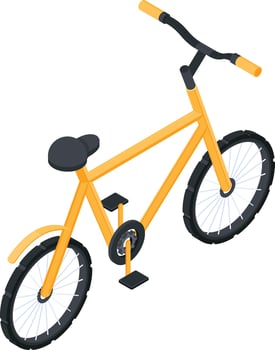 Isometric Yellow Bicycle Illustration vector