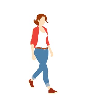 Flat art people and illustration, woman with casual outfit B42 vector